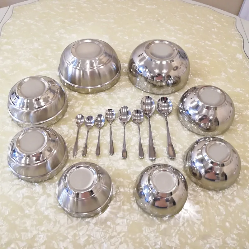 Утолщенная посуда из нержавеющей стали набор 2 х предметов Детская миска с