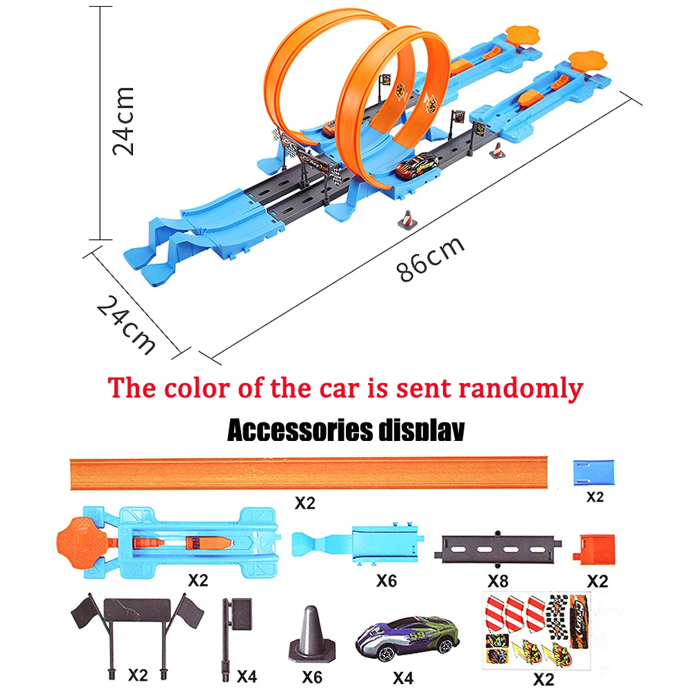 

Toy Car Track Ejection Railcar Toy Car Railway Racing Track Play Set Toys for Boy Car Model Racing Bend Rail Track Surprise Gift