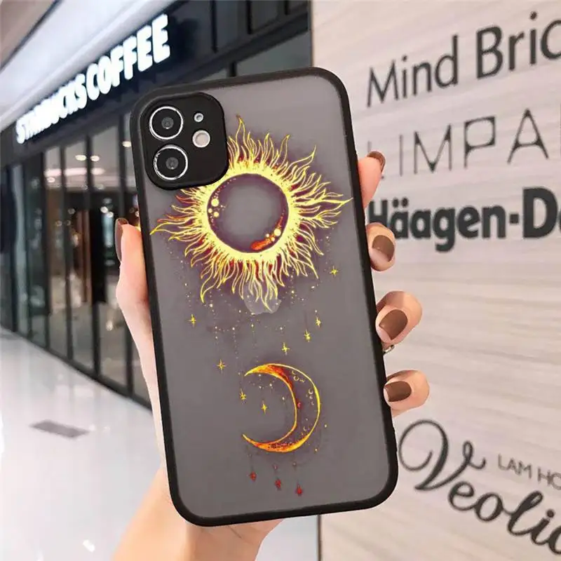 

Star moon sun tarot Phone Cases Matte Transparent for iPhone 7 8 11 12 s mini pro X XS XR MAX Plus cover funda
