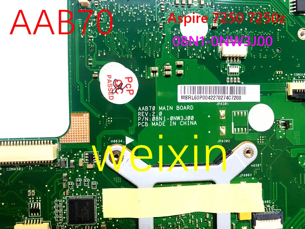 Восстановленная материнская плата для ноутбука ACER Aspire 7250 7250z MBRL60P004 AAB70 08N1-0NW3J00 100%