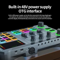 x10 computer mobile phone live sound card with 48v xlr otg port interface mixer recording drop shipping