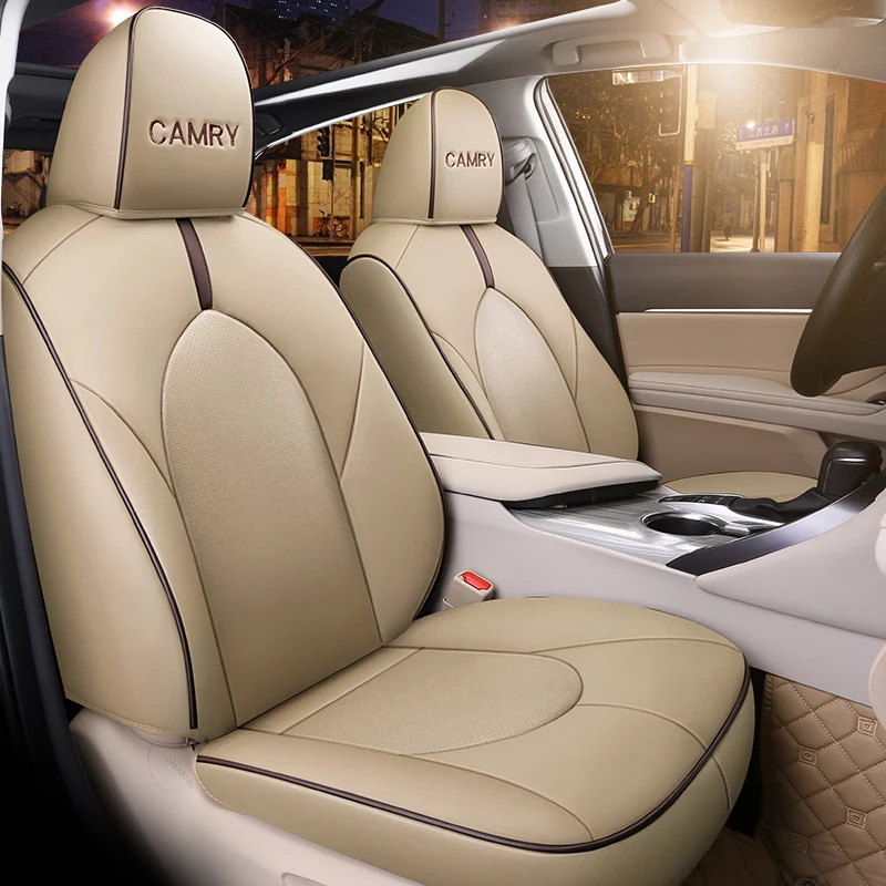 Customized PU Leather Car Seat Cover Set Special For Toyota Camry 70 2018 2019 Auto Protector Cushion Accessories Interior | Автомобили и