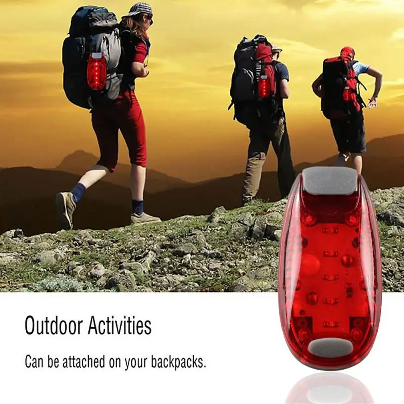 Multifungsi Sepeda Belakang Outdoor Yang Berkuda 5LED Peringatan Lampu Ransel Lampu Lampu Helm Sepeda Lampu Sepeda Aksesoris