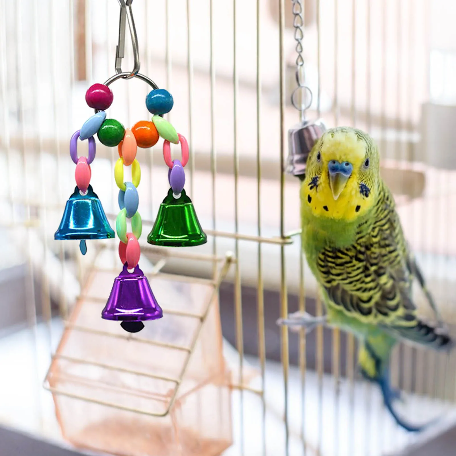 

New 8PCS/set Bird Parrot Swing Toy Hanging Bell Ladders Bird Chew Toy Puppy Parrot Hanging Chewing Toys Bird Training Supplies