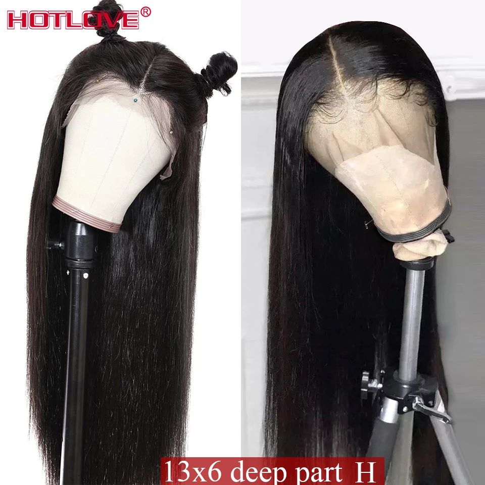 13X6 синтетические волосы прямые Синтетические на кружеве парики из натуральных