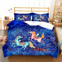 3d bedding clothes unicorn duvet cover cartoon home textiles purple color with pillowcase king double size bed linens