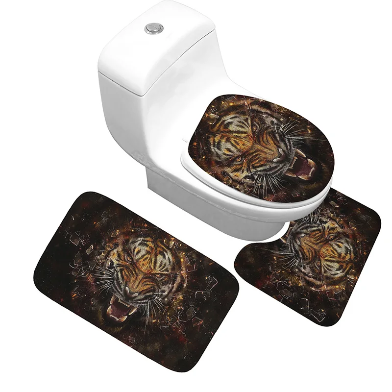

Zeegle 3Pcs Mats For Bathroom Floor Mats Non-slip Bathroom Carpet Bath Rugs Absorbent Toilet Rug Shower Mat Bathroom Rug Set
