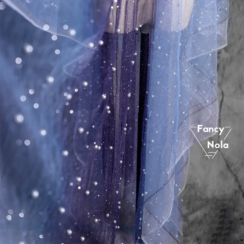 Фэнтези градиент Звездное голубое фиолетовое Марлевое пылевое перспективное