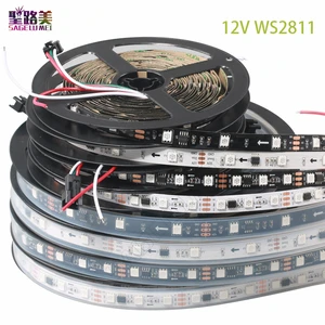 SMD5050 RGB Гибкая Адресуемая 304860 светодиодовм ws2811 Светодиодная Пиксельная лента освещения внешняя ИС, 1 ИС управление 3 светодиодами, 12 В постоянного тока