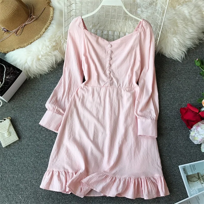 Женское ТРАПЕЦИЕВИДНОЕ ПЛАТЬЕ С Длинным Рукавом фонариком приталенные платья с