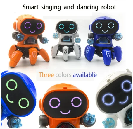 GLCUCG Smart Dancing Robot Electronic Six-claw Dance RC Robot Included LED Music Nina Robot Toys for Children Birthday Gift