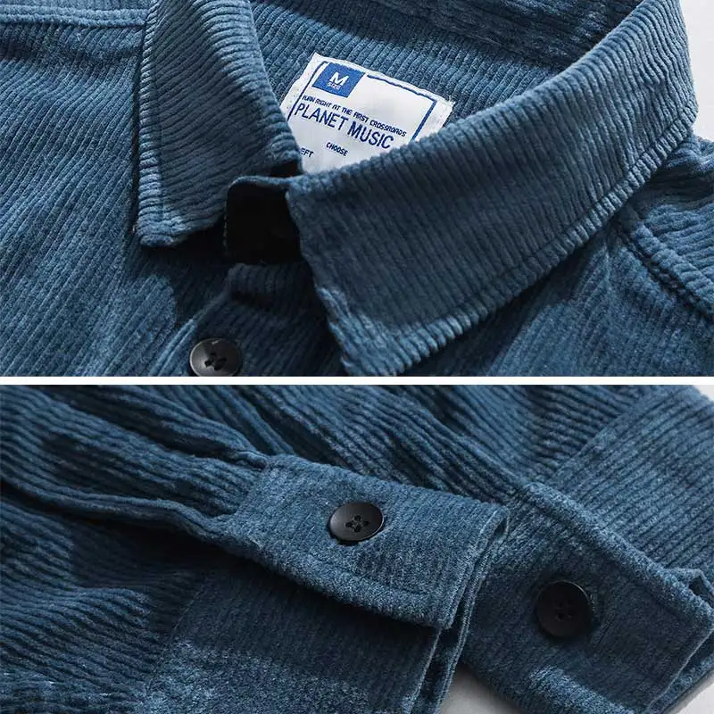 

2020 Men Solid Corduroy Jacket Casual Outwear Autumn High Street Tide Men Clothing Vintage Loose Streetwear Homme Jackets New