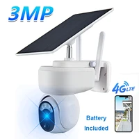 hontusec 4g sim card 3mp outdoor ptz ip camera two way audio video surveillance solar power security rechargeable battery camera