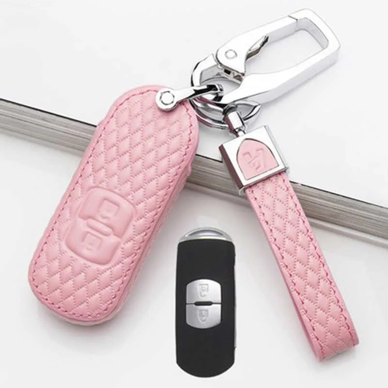 leather Remote Smart Car Key Case For Mazda 2 3 5 6 8 CX5 CX7 CX9 M2 M3 M5 M6 GT Leather Keychain Keyring Holder Cover Bag | Автомобили и