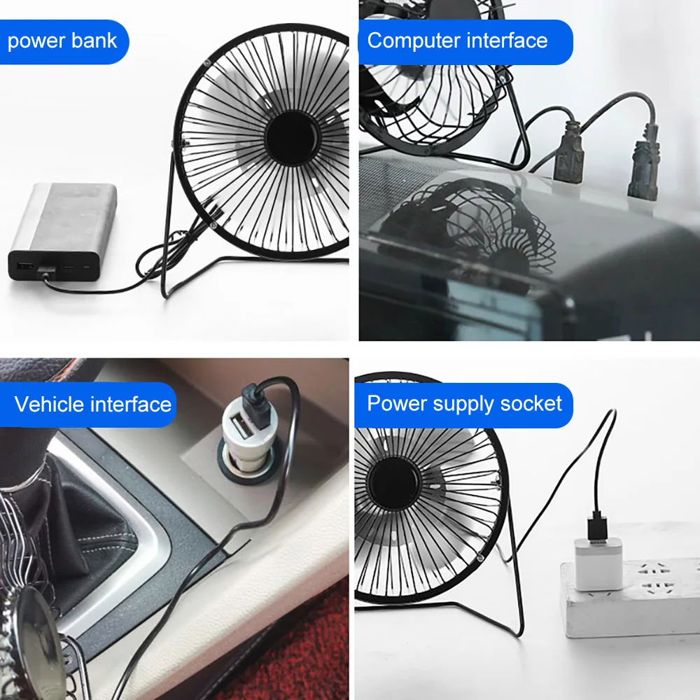 

Portable DC 5V Small Desk USB Cooler 4 Blades Cooling Fan USB Mini Fans Operation Super Mute Silent for PC / Laptop / Notebook