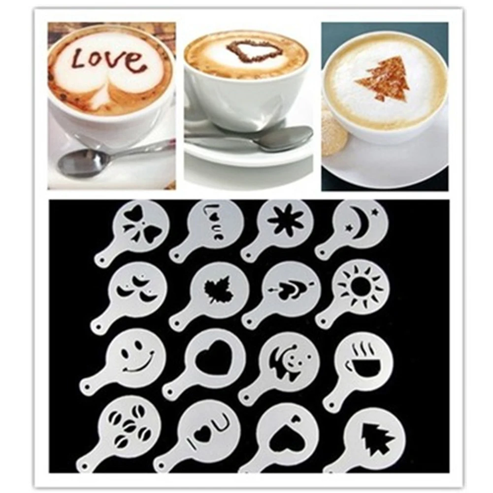 Plastic Lace Mold Fancy Coffee Print Model Thicken Coffee Milk Spray Template Fancy Coffee Print Model Thicken Coffee Milk Spray