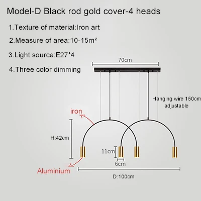 

Люстра для ресторана, люстра в скандинавском стиле для столовой, гостиной, стола, бара, Минималистичная люстра, простой светильник