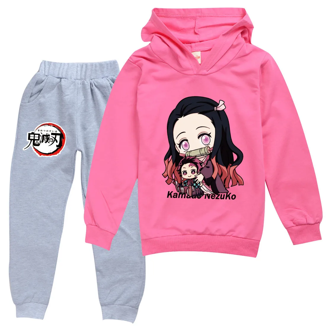 Костюм свитер с мультяшным принтом рассекающий демонов свободный костюм в