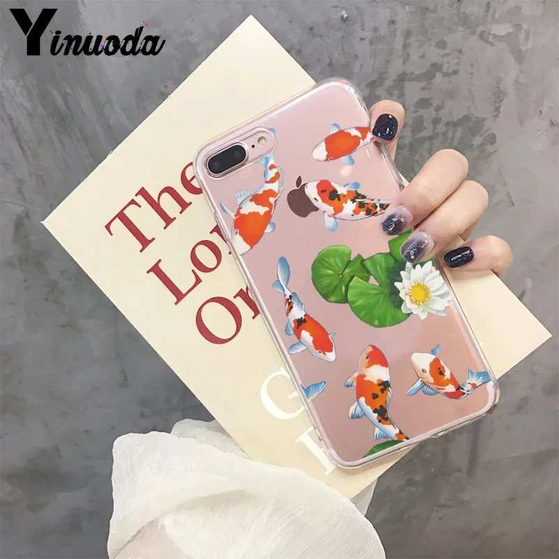 Модный японский чехол для телефона Yinuoda Koi Fish Cherry Blossom Lucky Cat Apple iPhone 8 7 6 6S Plus X XS max 5 5S