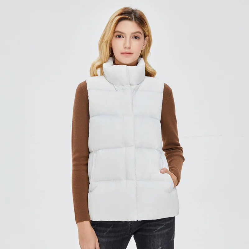 

2020 winter new lightweight down jacket women's short down vest shoulder stand collar white duck down jacket