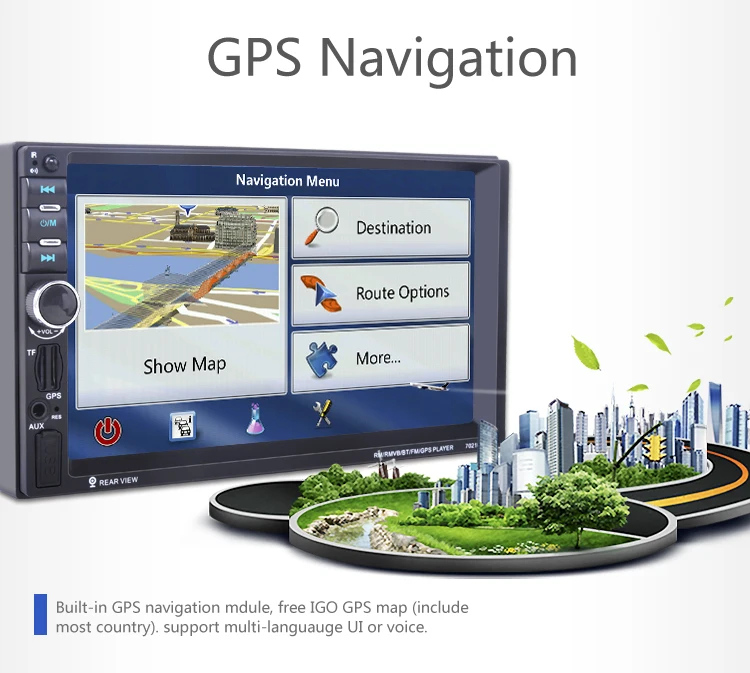7 дюймовый автомобильный mp5 плеер GPS навигация Встроенный Bluetooth MP5 реверсивное