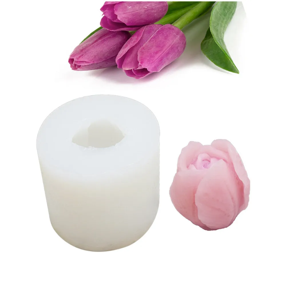 

3d Tulip Candle Mold Handmade Diy Flower Soap Silicone Mold Chocolate Cake Mold Silicone Mold Soap Forms Soap Making Supplies
