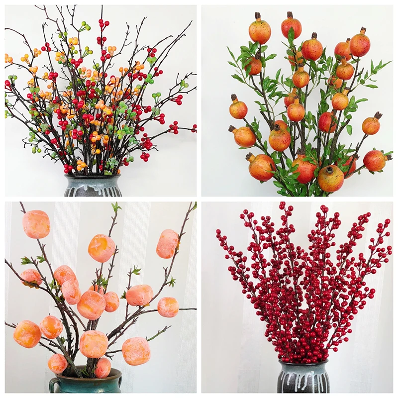 

Искусственный цветок, черника, искусственный цветок, красные фрукты, ягоды, гранат, Persimmon, дисплей гостиной