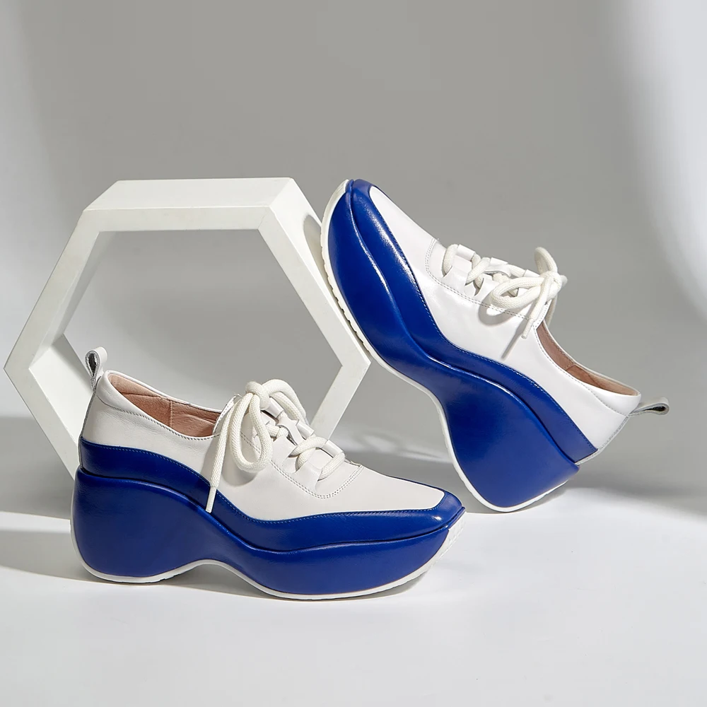 Женская обувь весна лето 2021 Модные туфли из натуральной кожи со шнуровкой