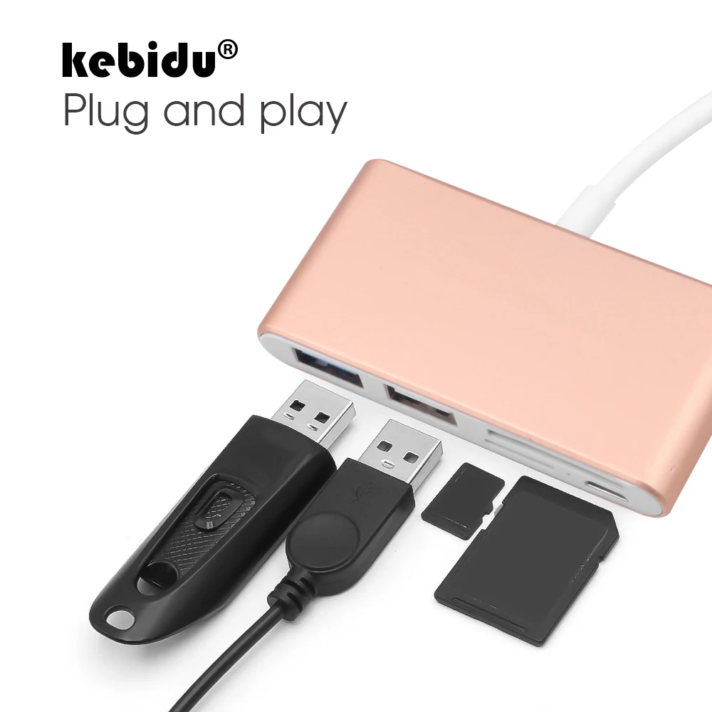 Концентратор kebidu USB Type C OTG Micro адаптер питания для Macbook Air Pro surface pro 6 3 0 HUB Кабель usb