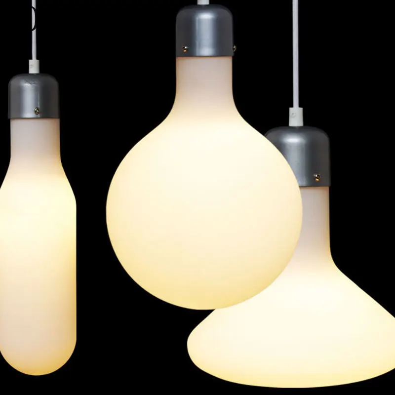 Скандинавский молочный светодиодный подвесной светильник стеклянный для