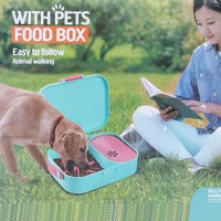 pet feeder pet food storage portable double layer bowl outdoor travel puppy food container feeder dish bowl for small medium dog