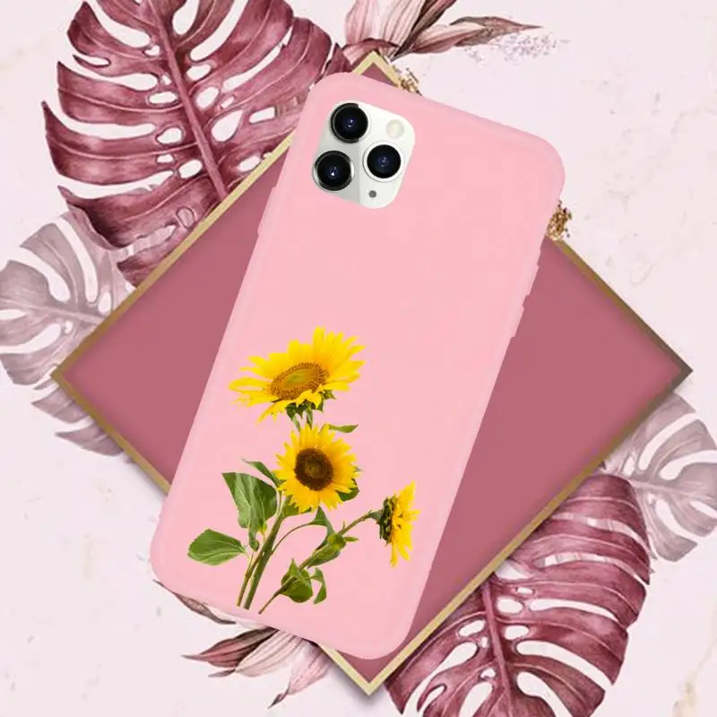 

sunflower Luxury Unique Design Phone Case Candy Color for iPhone 6 7 8 11 12 s mini pro X XS XR MAX Plus