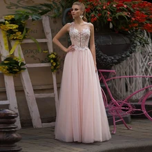 Robe De soirée longue en Tulle et dentelle pour femmes, tenue De bal, grande taille, exquise, sans manches, 2021  (3)