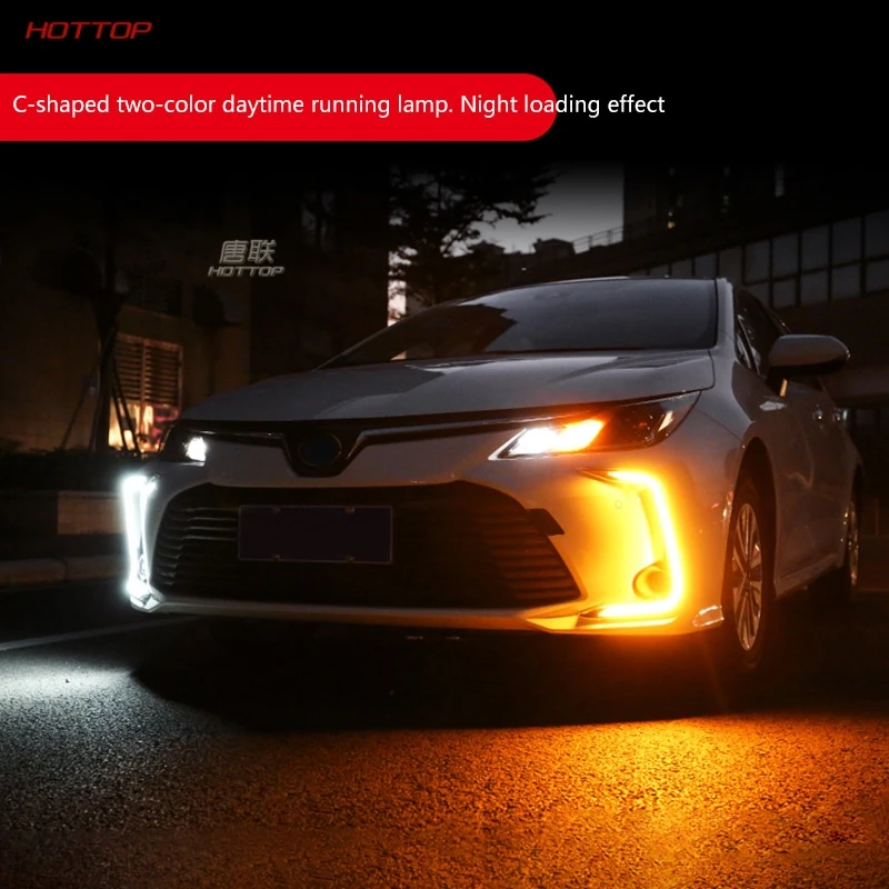Дневные ходовые огни ABS черного цвета дневсветильник светодиодные для Toyota Corolla 2019