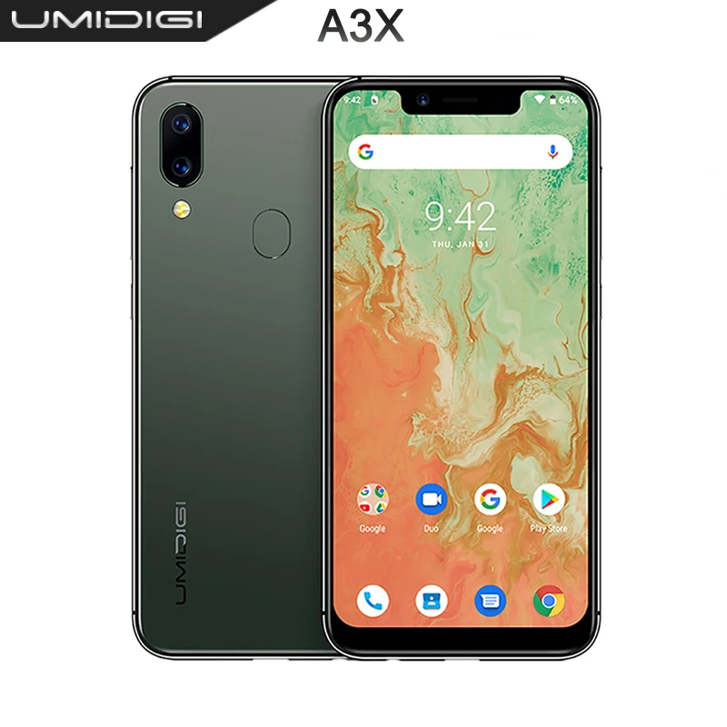 UMIDIGI A3X двойной 4G тройной слот 3300 мАч Android 10 глобальная версия 3 Гб RAM 5 7 &quotсмартфон