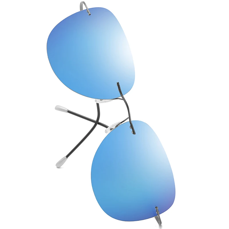 

Солнцезащитные очки без оправы для мужчин и женщин, поляризационные суперлегкие брендовые дизайнерские солнечные очки из титана