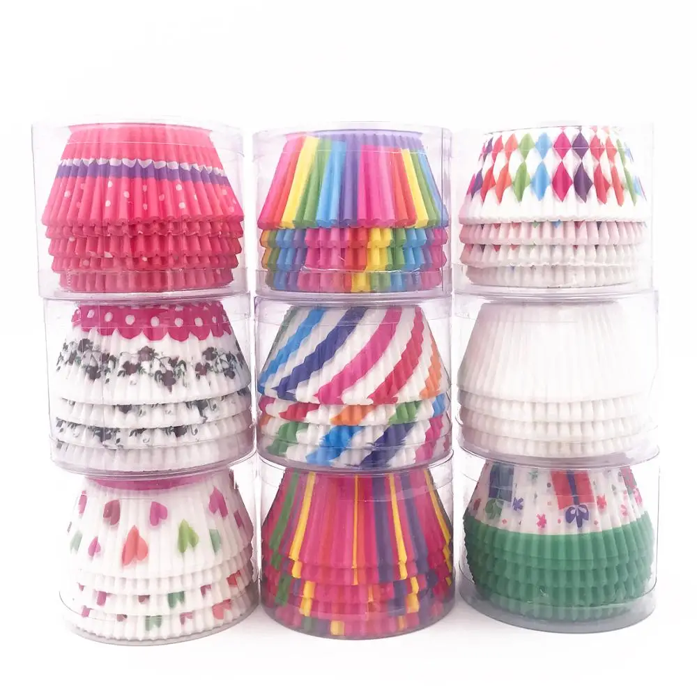 100 шт. бумажные стаканчики для маффинов капкейков подложка кексов коробка