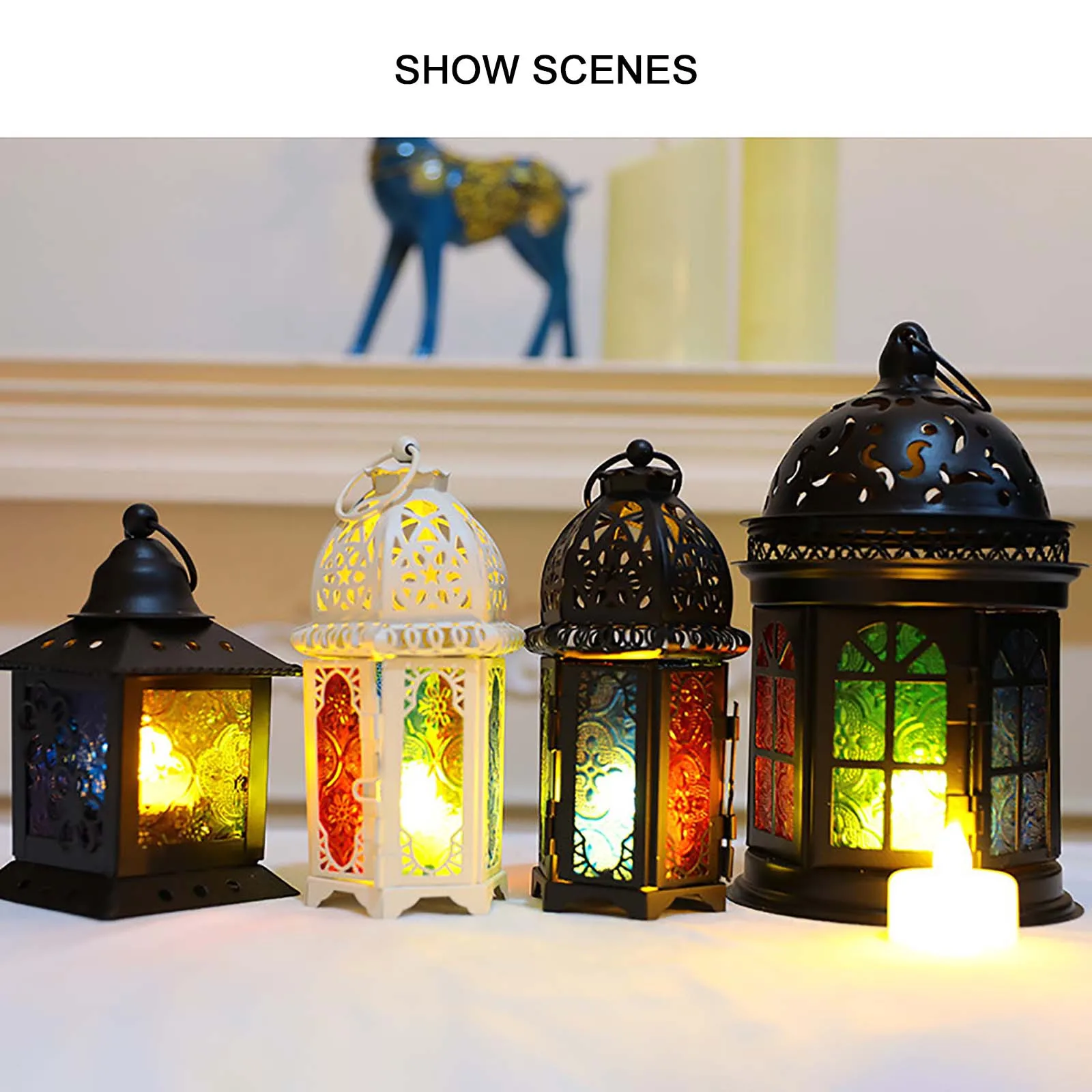 

European Style Candle Lantern Ornaments Wrought Iron Decoration Home Secoration White 2021 New Hot