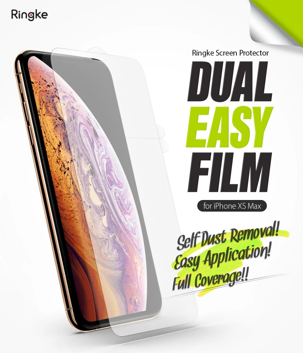 Ringke Защитная пленка для экрана двойная легкая пленка для iPhone 11 Pro Max высокое разрешение легкое применение плёнки для iPhone XS Max [2 шт]