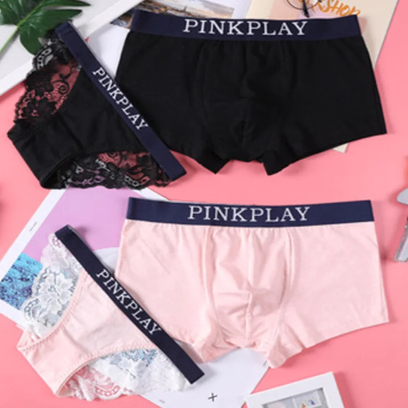 Couple Panties Sexy Lace Cotton Panties Cozy Lingerie Female Underwear Men Sex Underwear Couple Panties Hot Sale Couple Pants