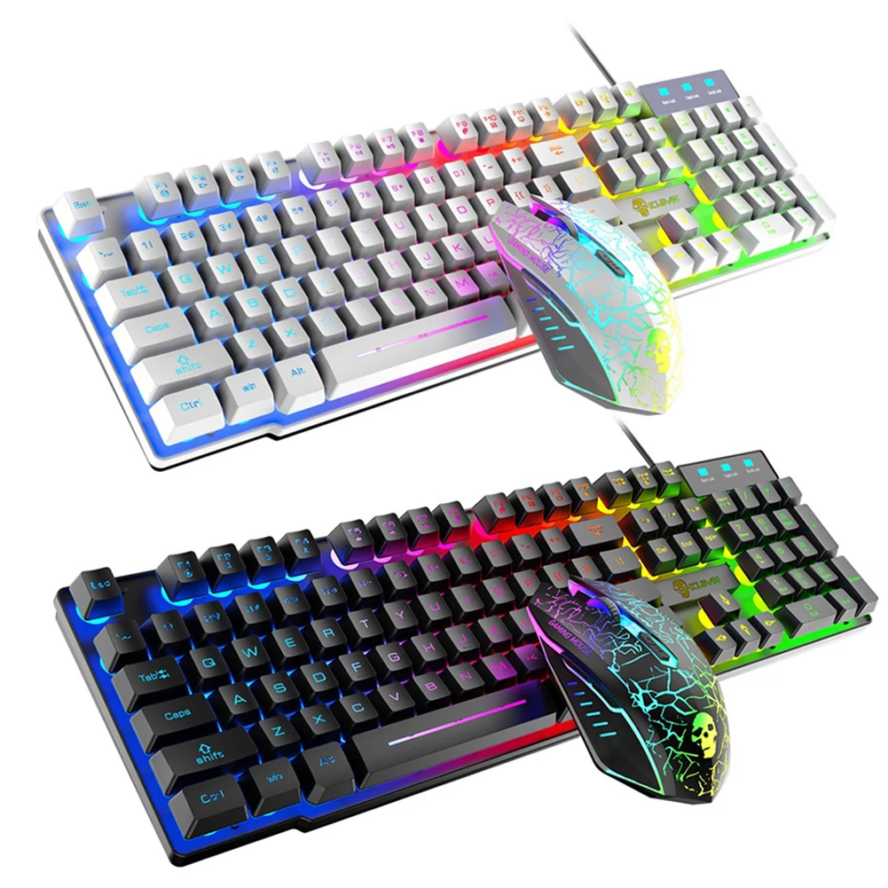 Gaming Keyboard RGB Backlit Keyboard USB Wired Gaming Mouse Set Keyboard Mouse Kit Gamer Ergonomic Mechanical Feel For PC Laptop
