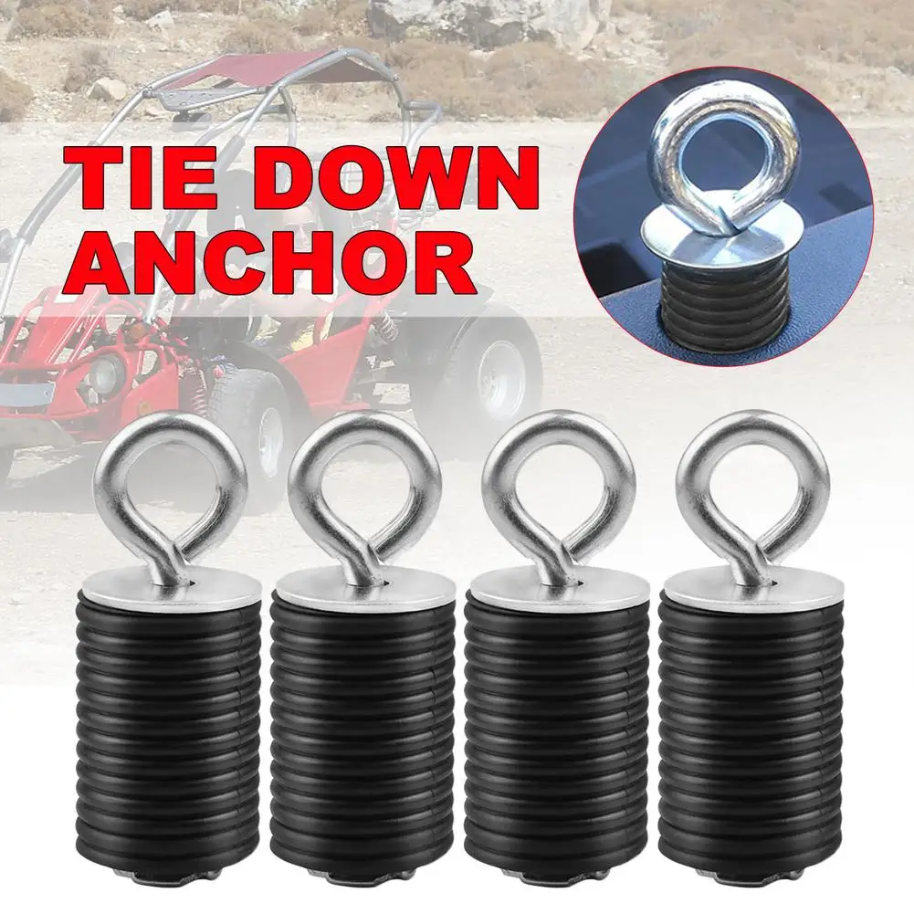 

4PCS Tie Down Anchors Rubber Anchor Lock And Ride Tie Down Anchors Type Cargo Racks Eye Bolt Fasteners For UTV For ATV