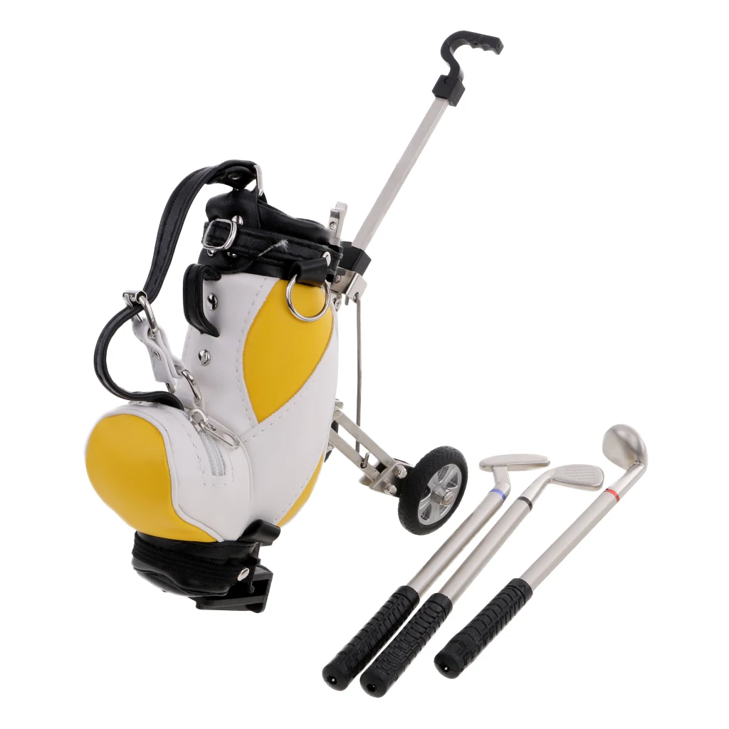 

MagiDeal Mini Desktop Golf Cart Bag Holder and Golf Club Pen Novelty Gift - Send in Random Color