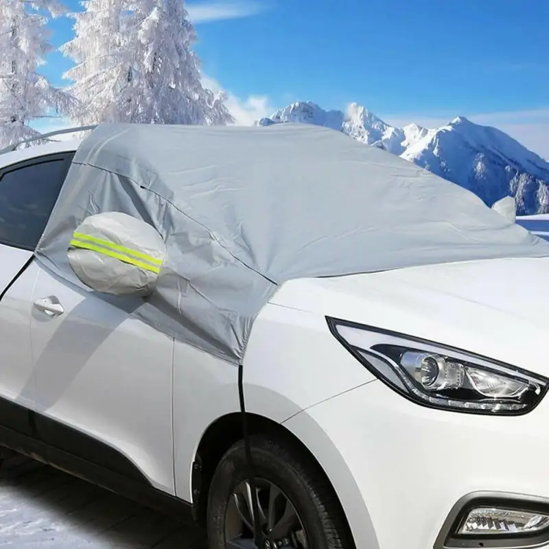 Car Cover Sun UV Snow Ice Dust Rain Resistant Wind Sunshade Cover Auto Frost Foldable Windscreen Screen Protector Accessories