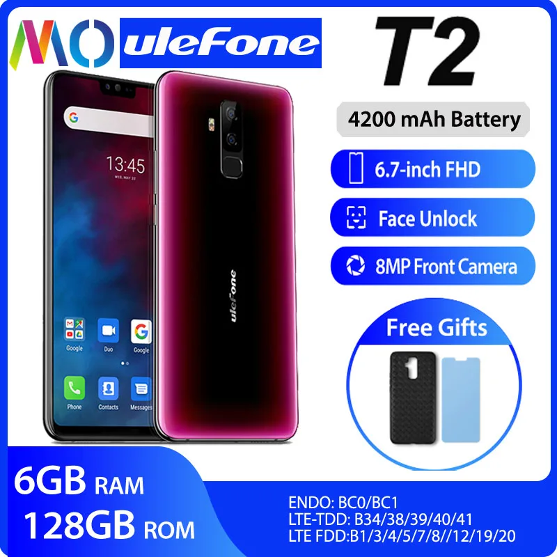 Смартфон глобальная версия Ulefone T2 сотовый телефон Android 9 0 6 ГБ ОЗУ 128 Гб ПЗУ NFC