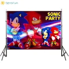 Sensfun Sonic зубная щётка вечерние фон мультфильм Виниловый фон для фотосъемки с Фоны вечеринка для мальчика день рождение вечерние фонов баннер торт стол декоры