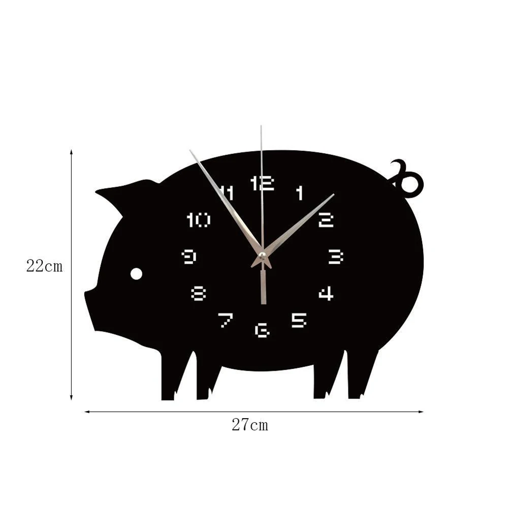 Настенные 3d часы в виде свиньи декоративная наклейка на стену сделай сам для