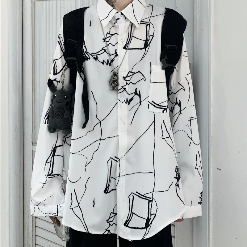 

Nbpm 2021 Fashion Women Art Print Blouses Spring Women's Clothing Long Sleeve Top Female Shirt Blusas Mujer Vintage Elegant Tops