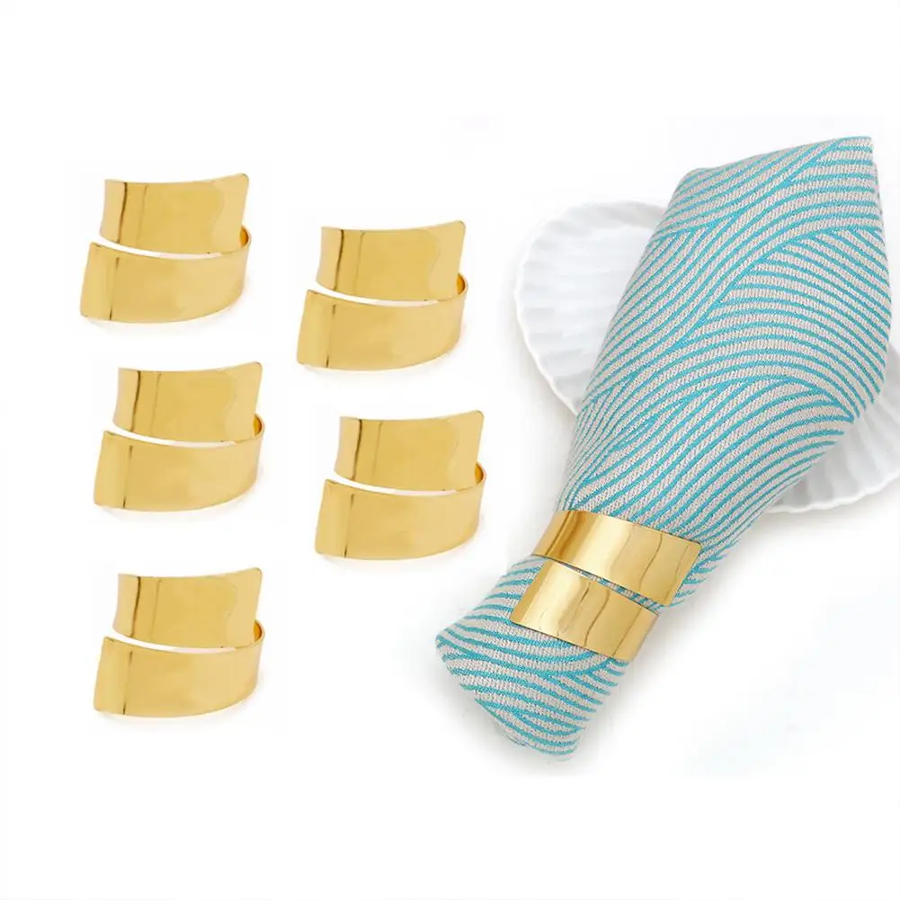 

6pcs Simple And Stylish Modern Hotel Napkin Buckle Napkin Ring Room Napkin Ring