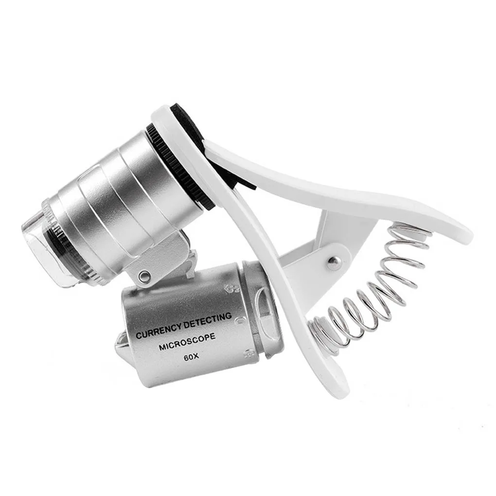 60X мобильный телефон микроскоп макро объектив универсальное увеличение стекло LED